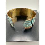 Elaine Coyne Verdigris Patina Brass Alligator Cuff Bracelet - Sarasotabydesign