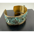 Elaine Coyne Verdigris Patina Brass Turtle Cuff Bracelet - Sarasotabydesign