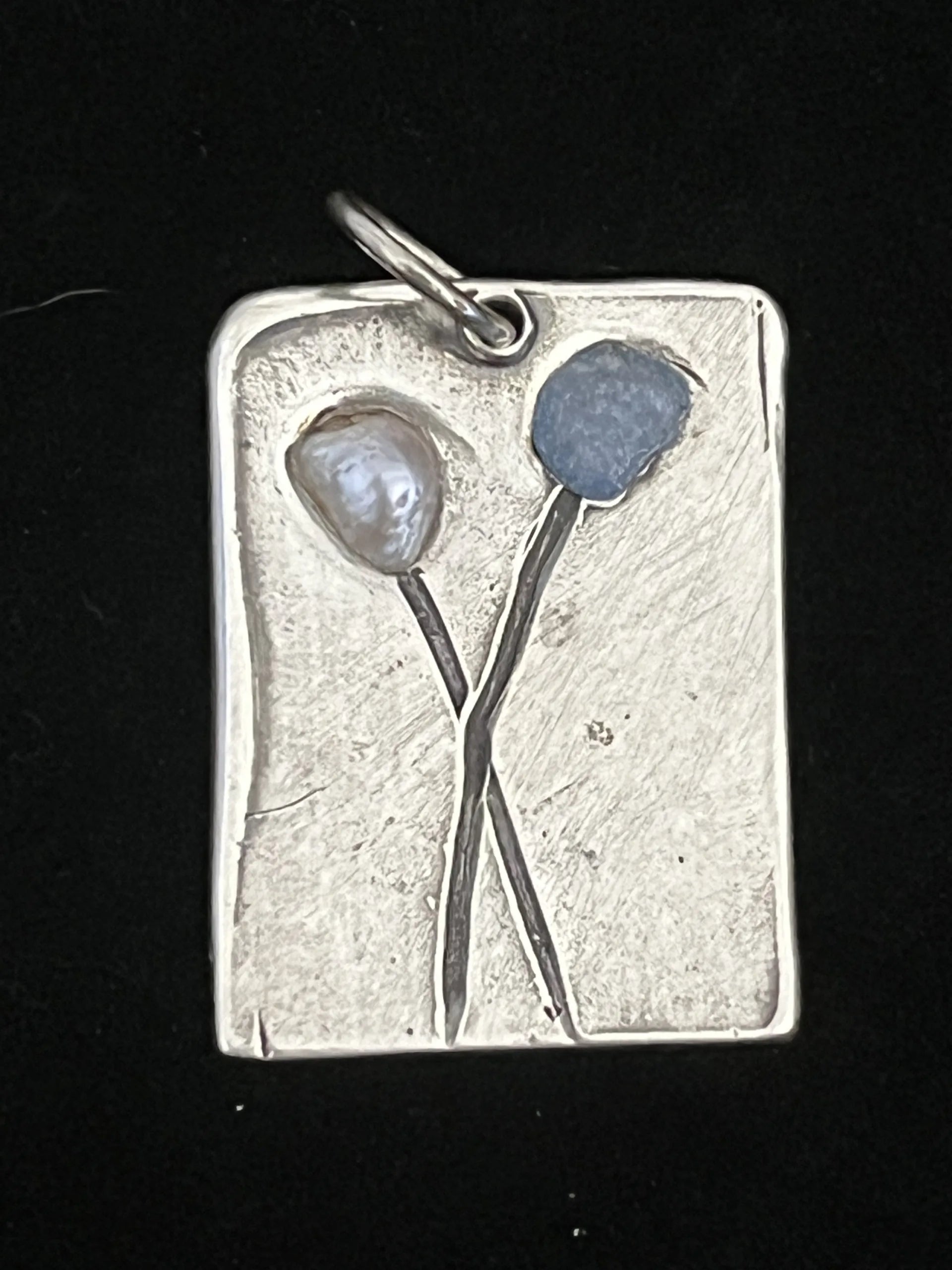 Signed Nadine Leo Mississippi River Pearl Co Sterling Silver Pearl Pendant