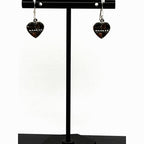Vintage 925 Sterling Silver Gemstone Heart Earrings