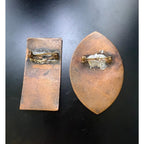 Vintage One-of-a-Kind Enameled Copper Brooches