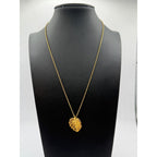 Portuguese Gold Plated Sterling Silver Monstera Leaf Pendant Necklace