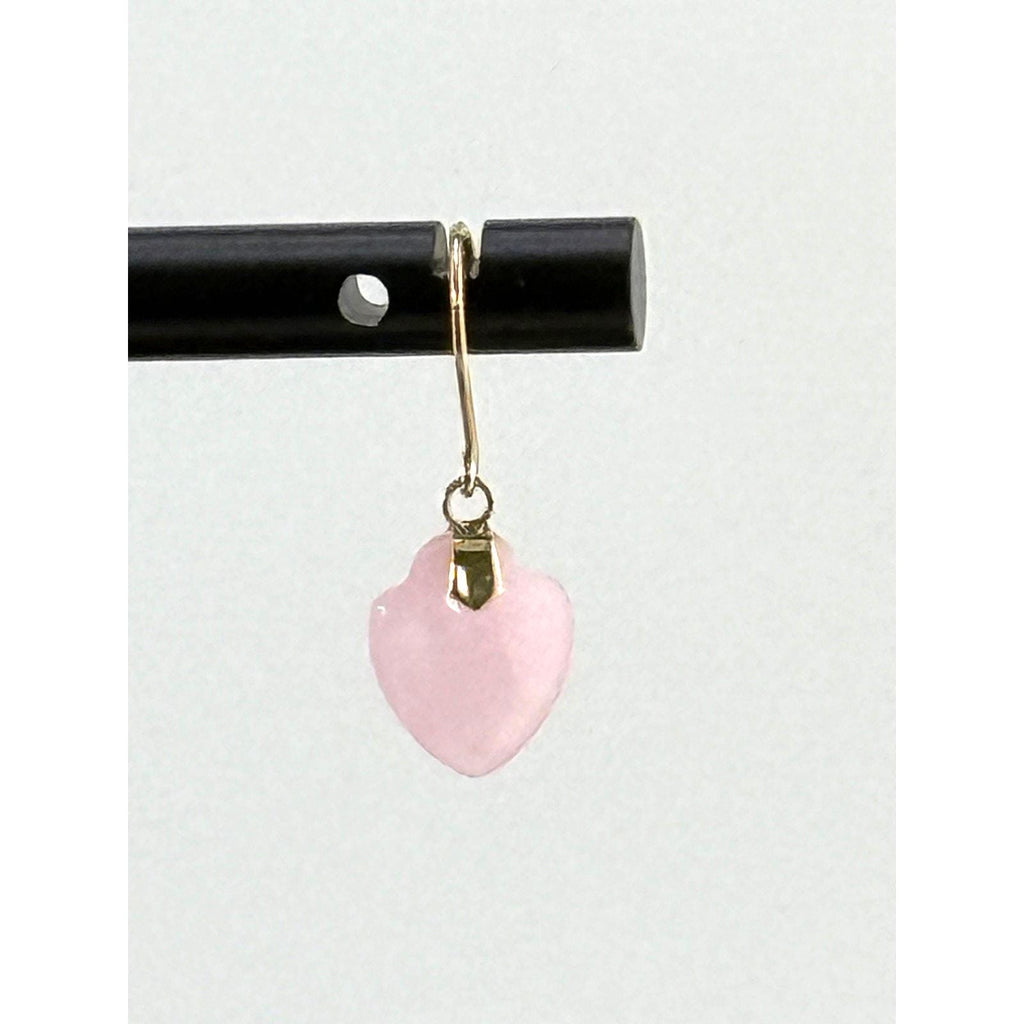 Vintage Pink Jade Dangle 10K Earrings