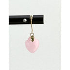 Vintage Pink Jade Dangle 10K Earrings