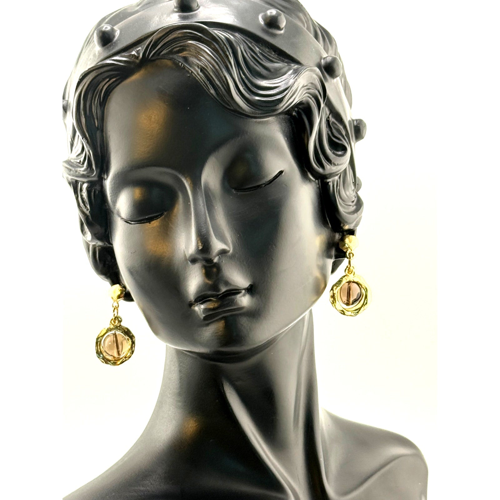 Karine Sultan 24K Gold Plated Bead Drop Dangle Earrings