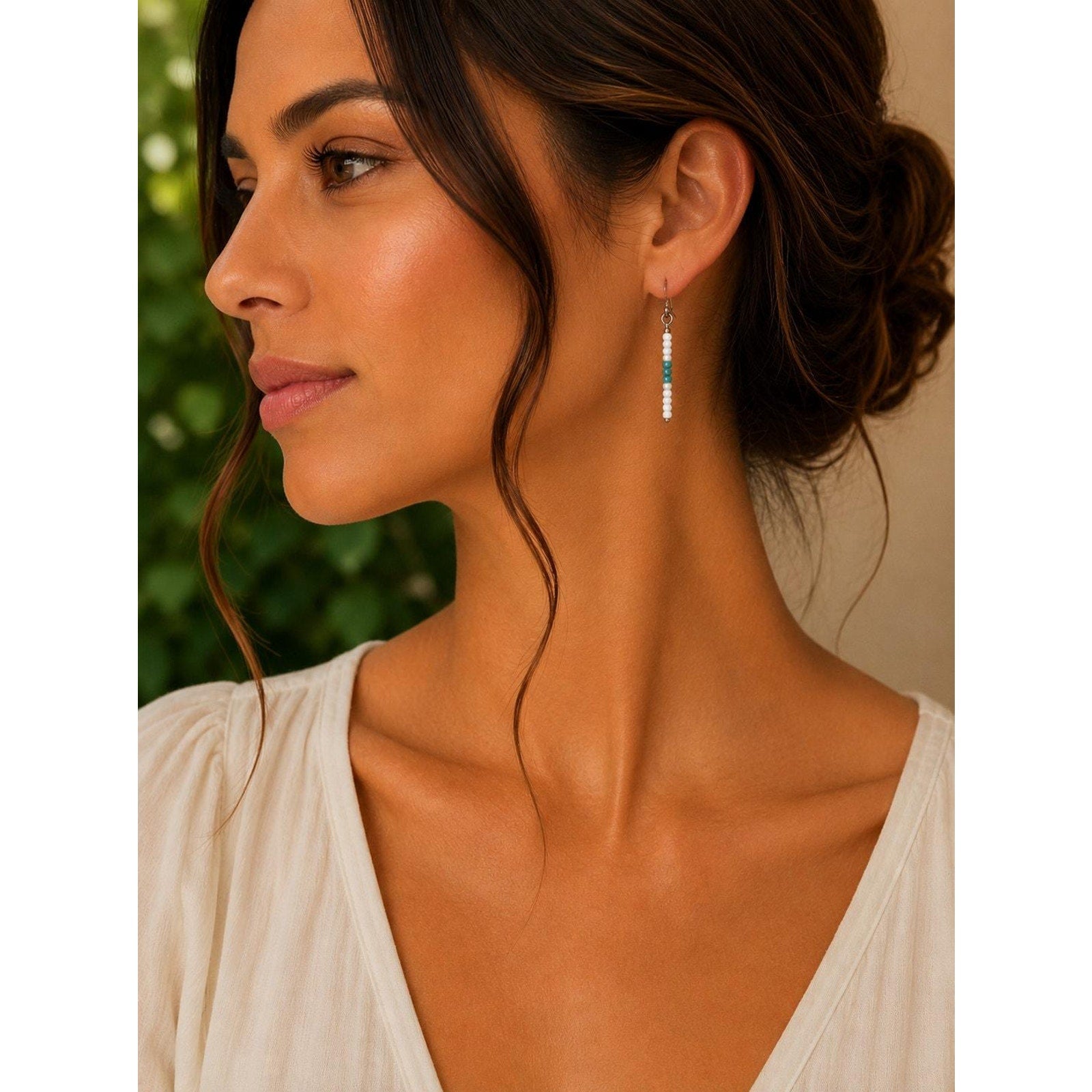 Native American Chippewa Ojibwe Ombré Dangle Earrings