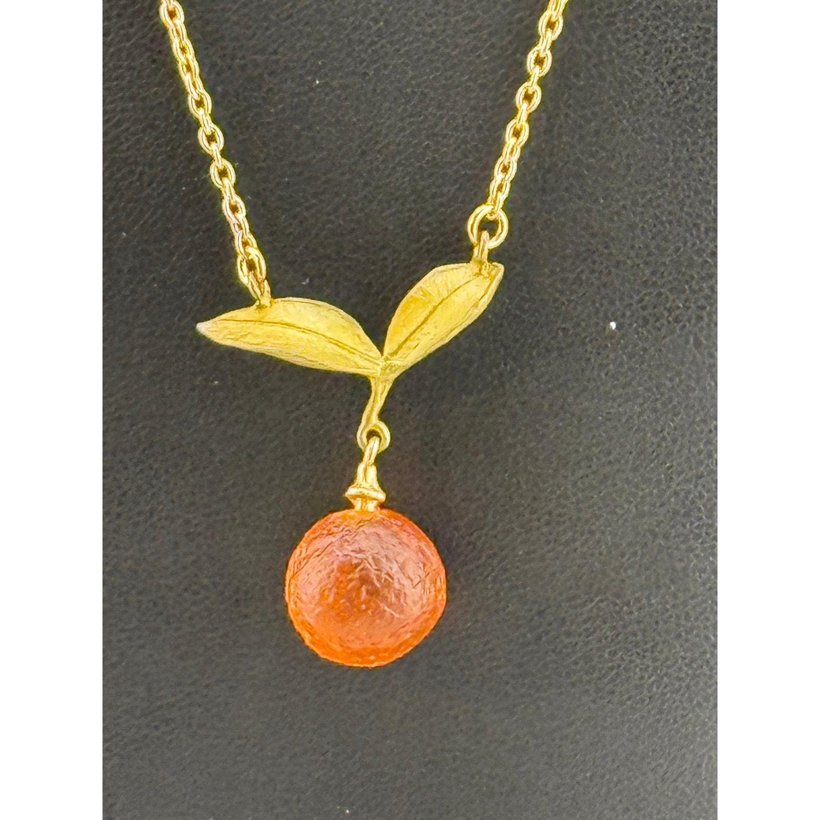 Michael Michaud Orange Blossom Dainty Drop Pendant Necklace