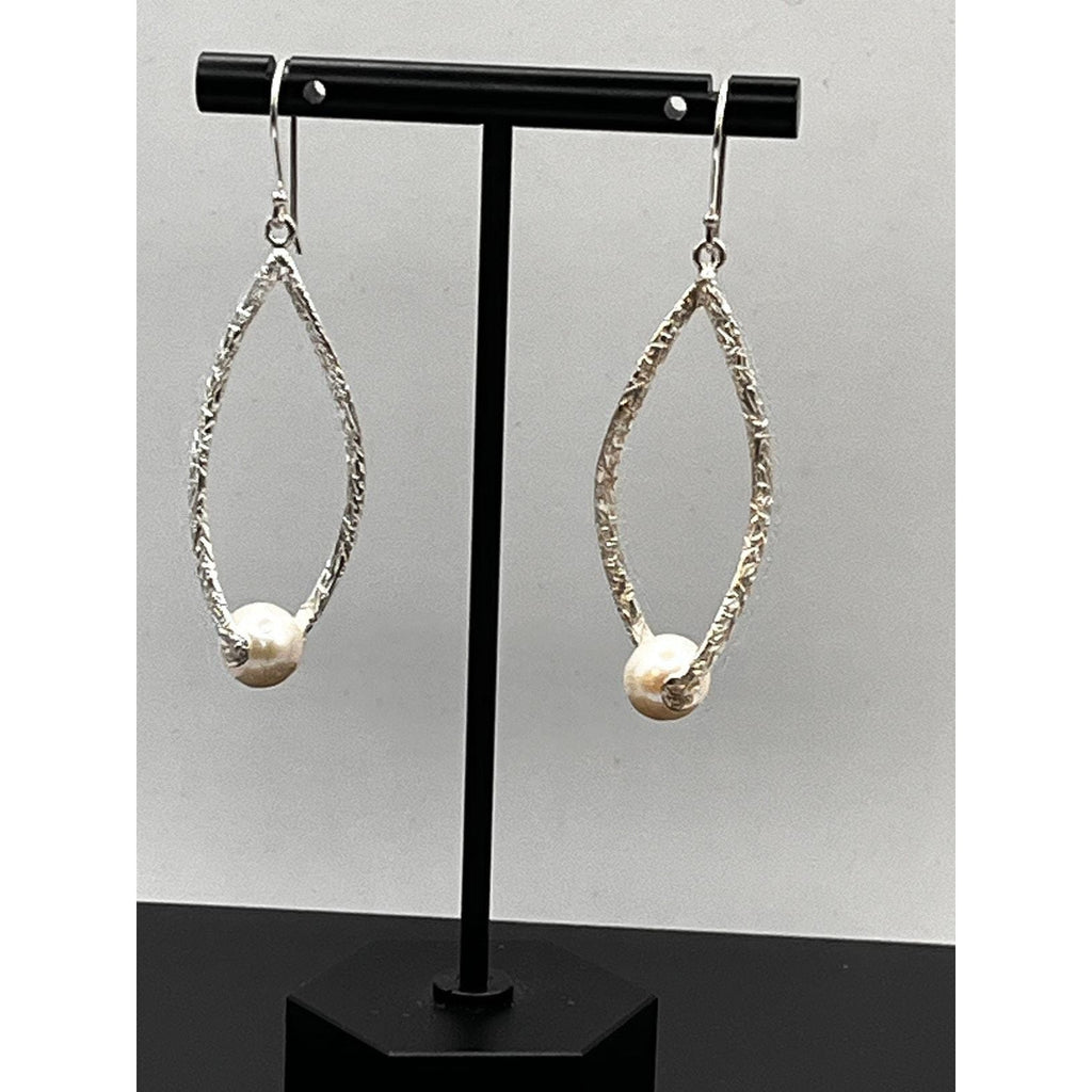 Vintage Milor 925 Sterling Silver Pearl Dangle Earrings