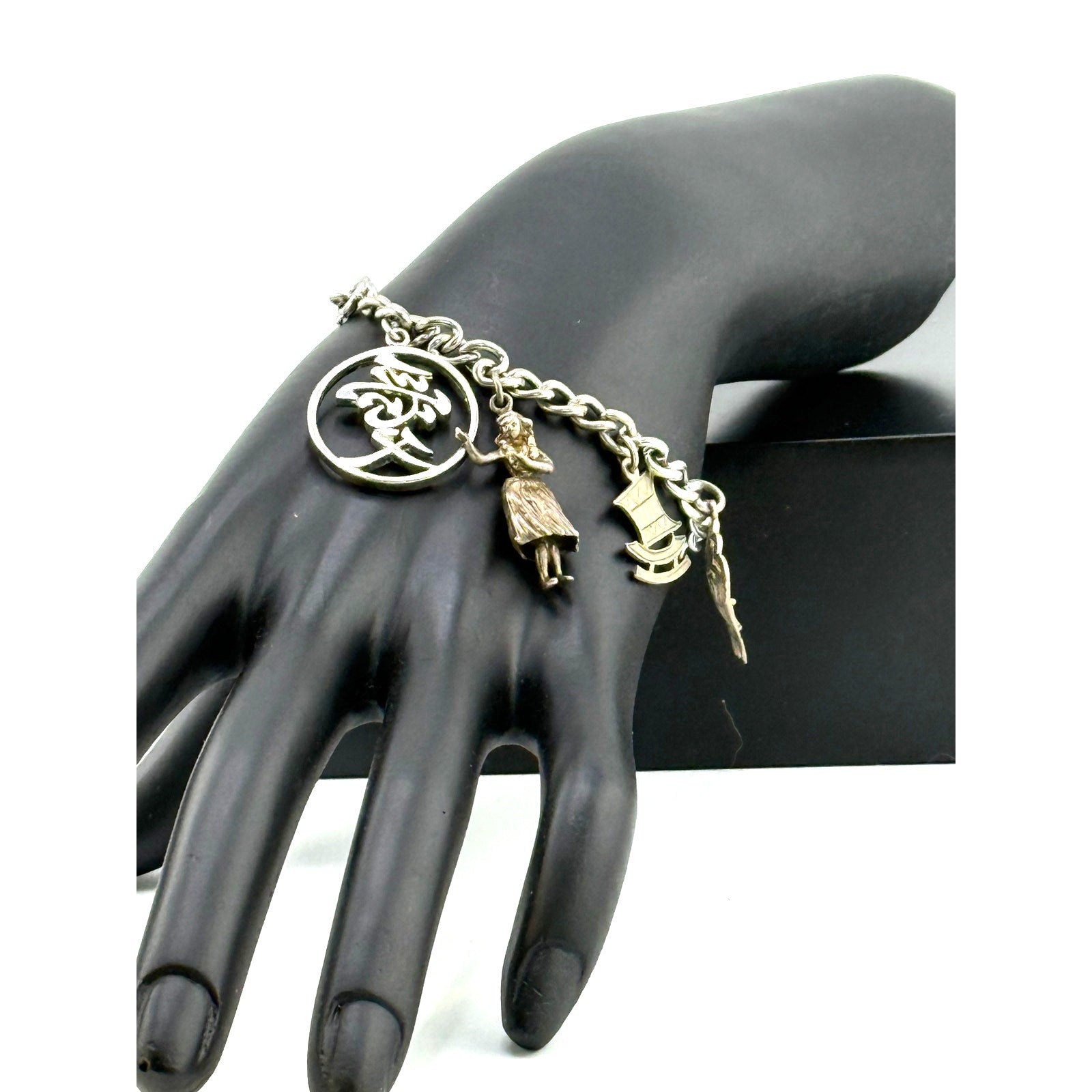 Vintage 925 Sterling Silver 4 Charm Philippines Bracelet