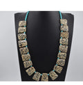 Navajo Mary W Roanhorse Carved Square Dalmatian Jasper Necklace