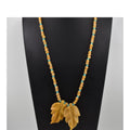 Navajo Mary W. Roanhorse Carved Quartz Leaf Pendant Necklace