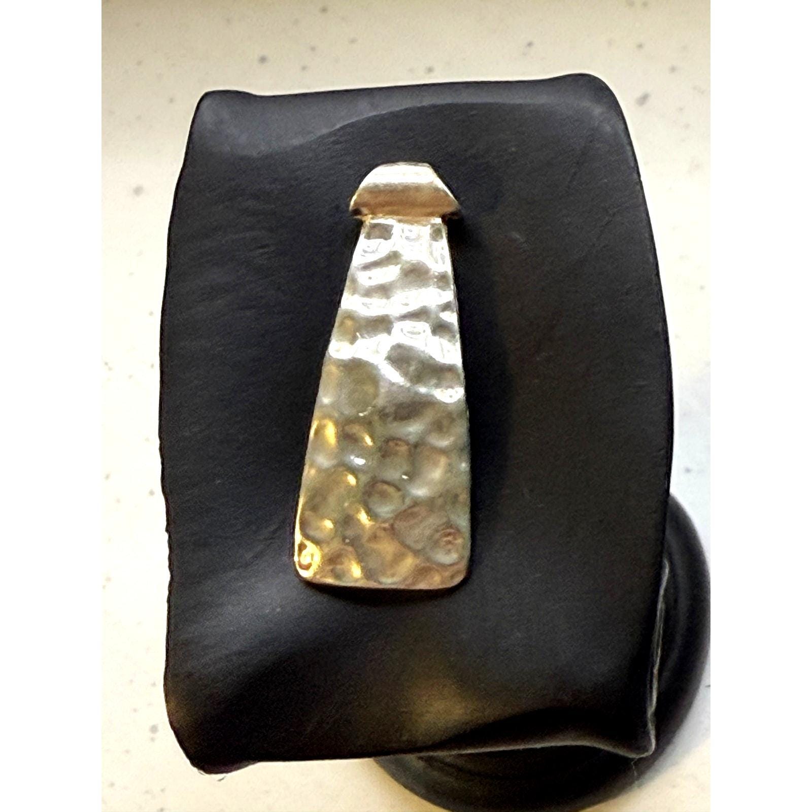 Silpada 925 Sterling Silver Hammered Curved Tie Pendant