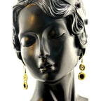 Karine Sultan 24K Gold Plated Black Crystal Dangle Earrings