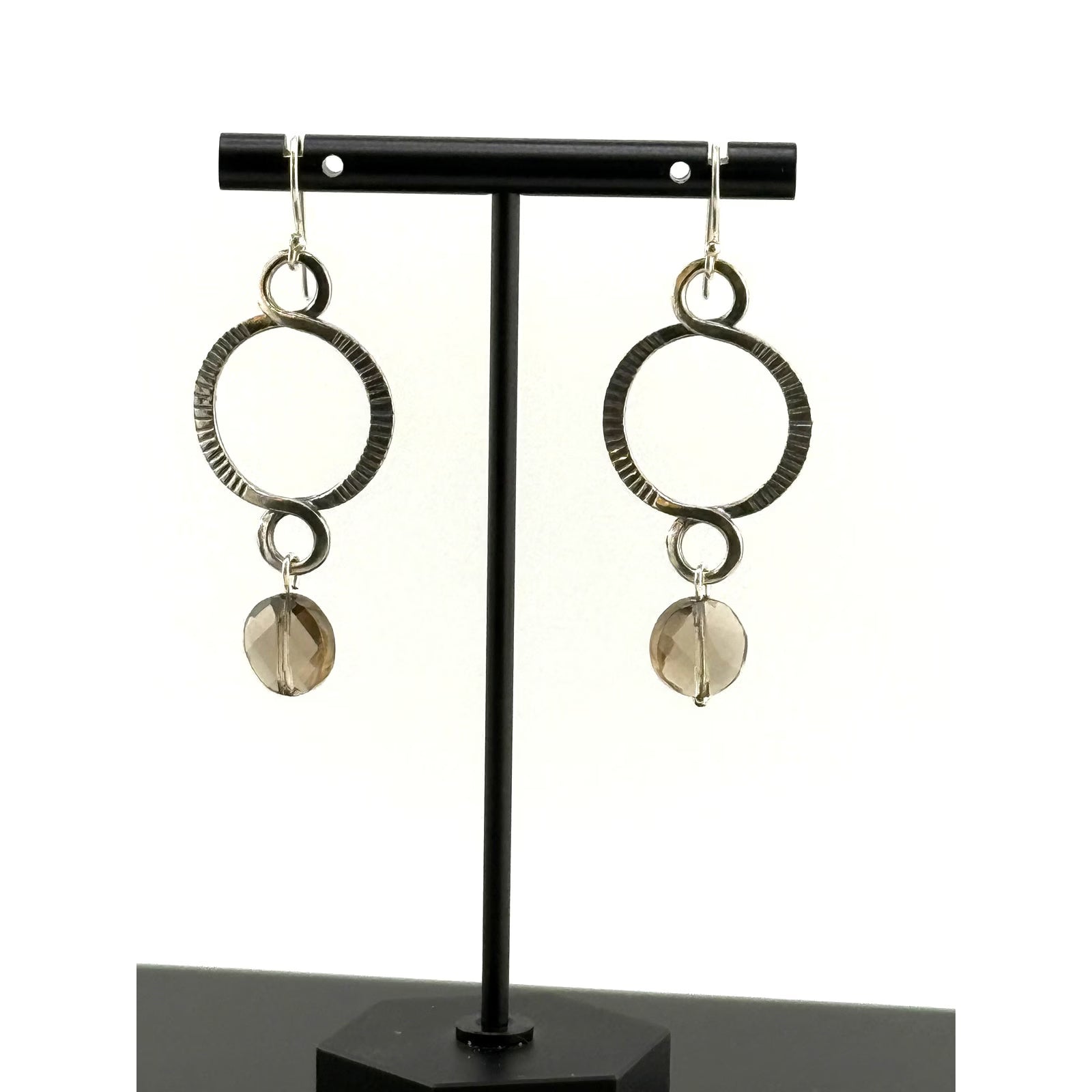 Silpada Twist & Turn Sterling Smoky Quartz Dangle Earrings