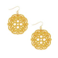 Drop Earrings with resin drop in Allure Cut-out design - Honey