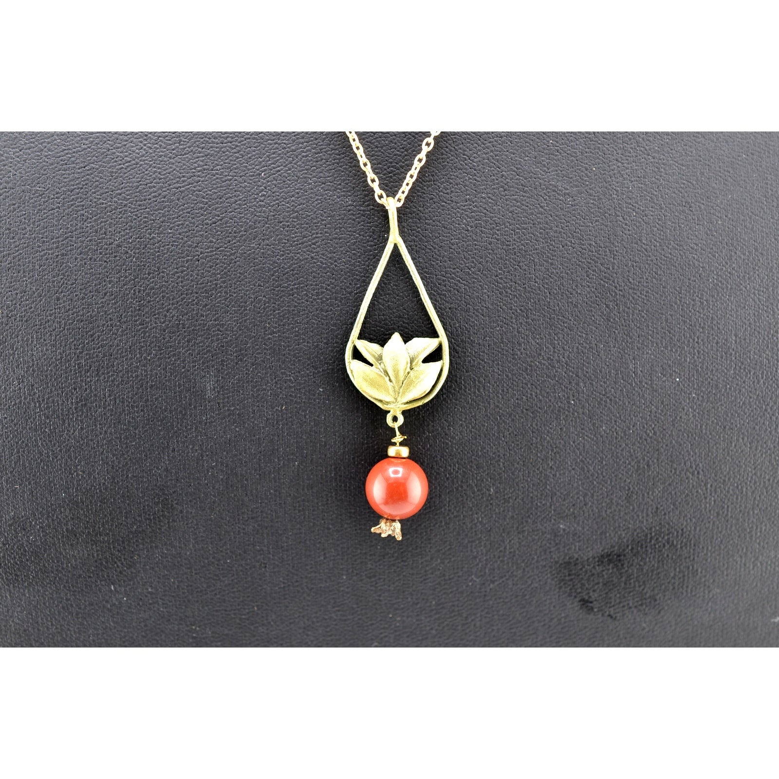 Michael Michaud Pomegranate Tear Drop Pendant Necklace