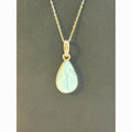 Vintage Rare Larimar Cabochon 925 Pendant Necklace