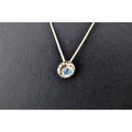 Vintage 925 Sterling Silver Topaz Pendant Necklace