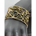 Michael Vincent Michaud 18K Gold Plated Sage Cuff Bracelet