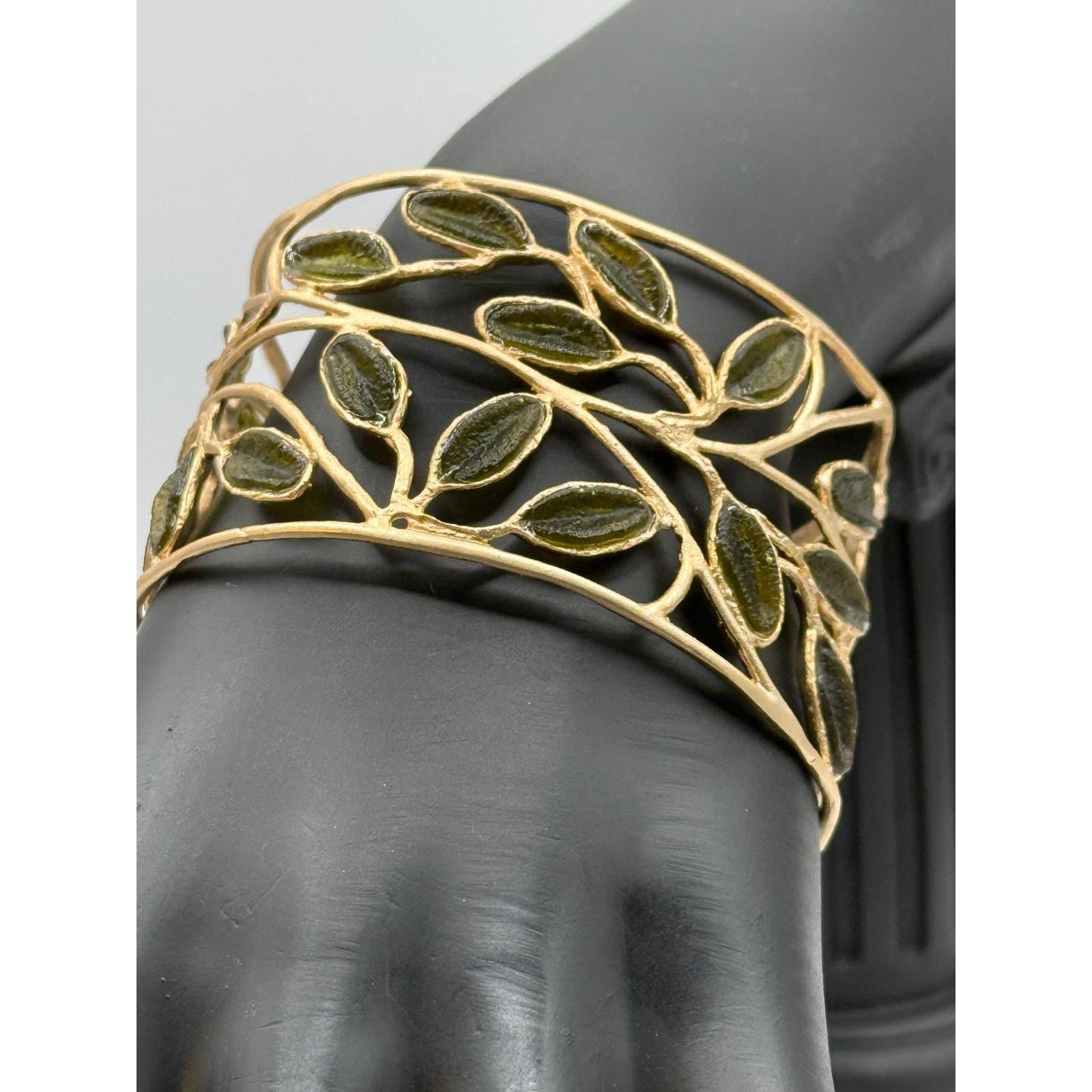 Michael Vincent Michaud 18K Gold Plated Sage Cuff Bracelet