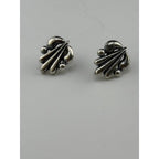 Native American Sterling Silver Fan Shaped Post Earrings