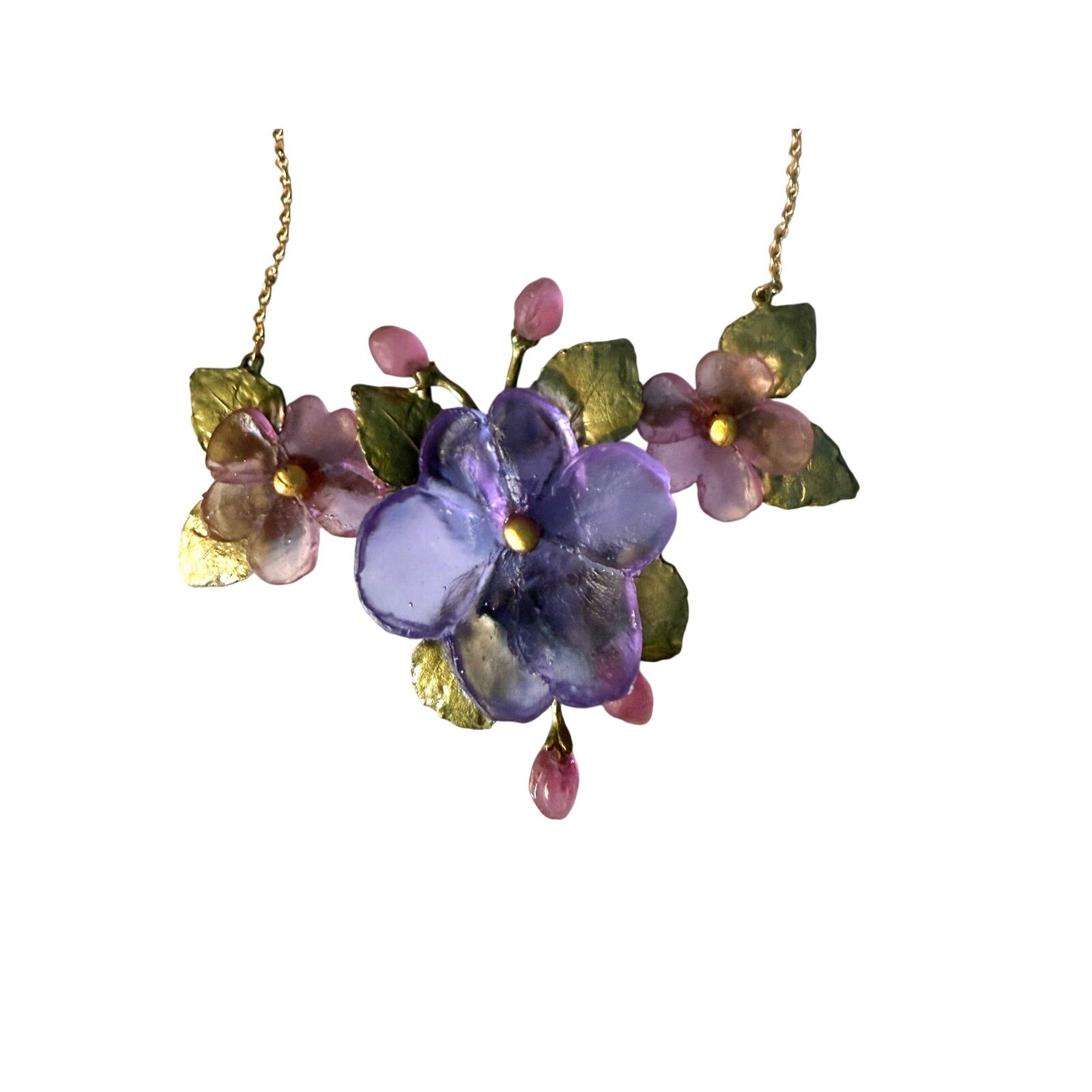 Michael Michaud Cast Glass Impatiens Necklace