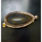 Rare Signed Nadine Leo Mississippi River Pearl Co 18K Pearl Agate Brooch