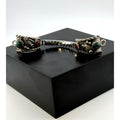 Zuni Malachite Coral Sterling Silver Watch Tip Band