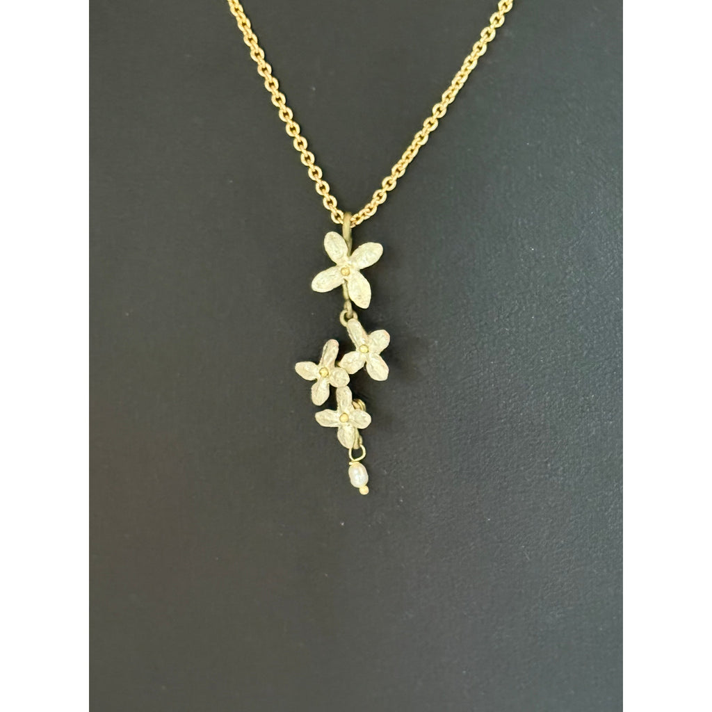 Michael Michaud White Hydrangea Pendant Necklace