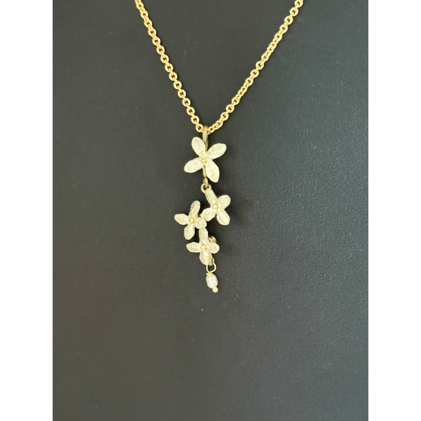 Michael Michaud White Hydrangea Pendant Necklace