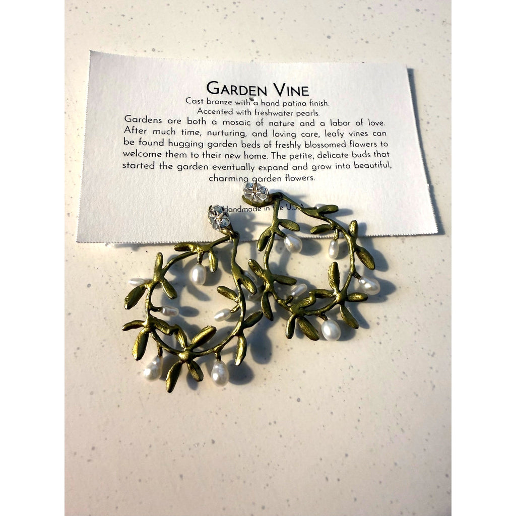 Michael Michaud Garden Vine Post Circle Earrings