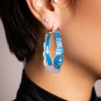 Gold & Honey Bamboo Illusion Lucite Hoop Earrings