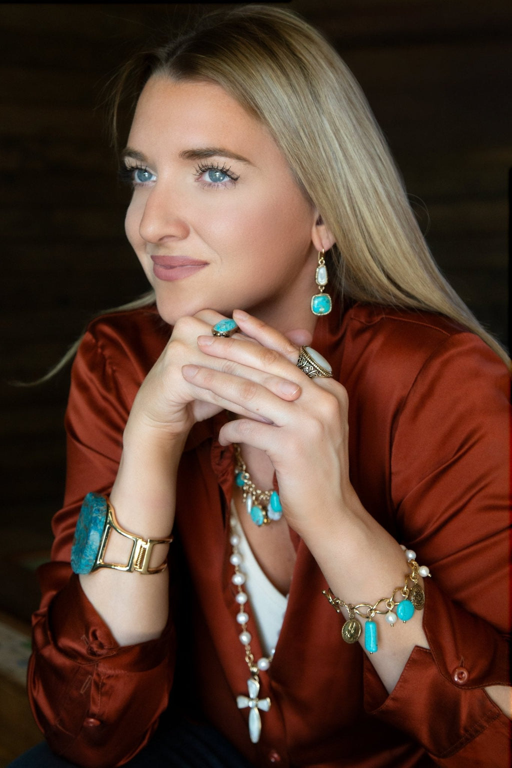 Barse Jewelry Las Cruces White Pearl Cross Pendant Necklace