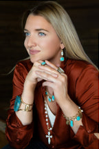 Barse Jewelry Las Cruces White Pearl Cross Pendant Necklace