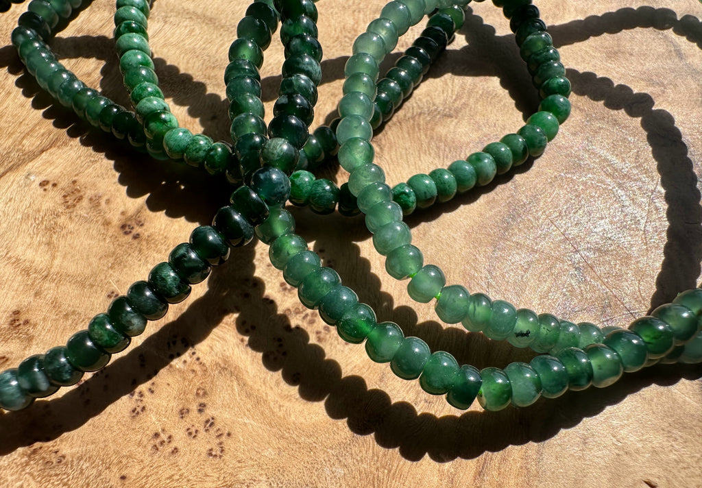 Guatemalan Jadeite Bead Bracelet - 4X3mm beads - Sold Individually - Sarasotabydesign