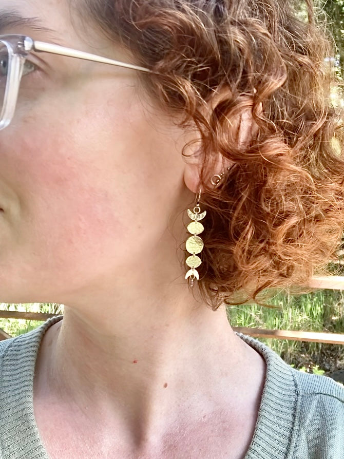 Alison Morse Moon Phase Earrings in Sterling Silver