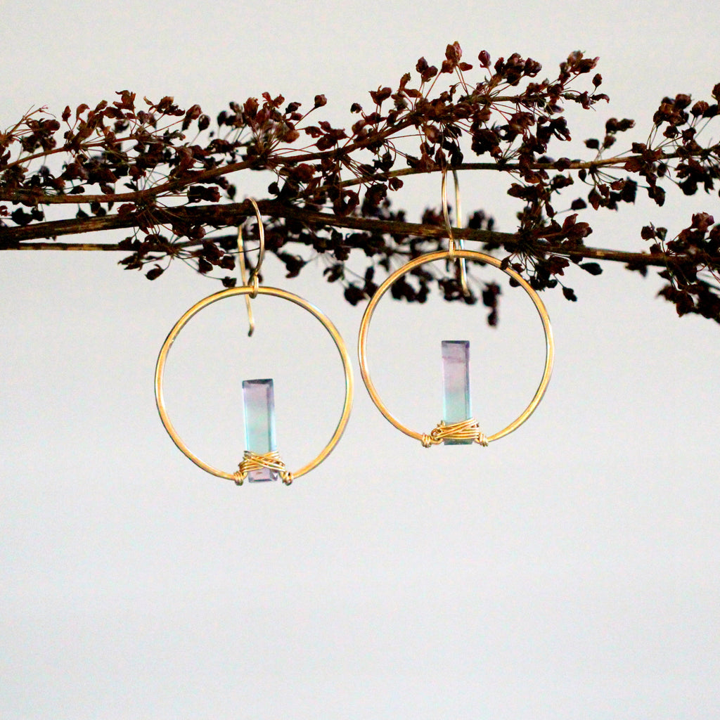 Saressa Designs Sunrise Earrings - Fluorite ( As Seen On Chambers )