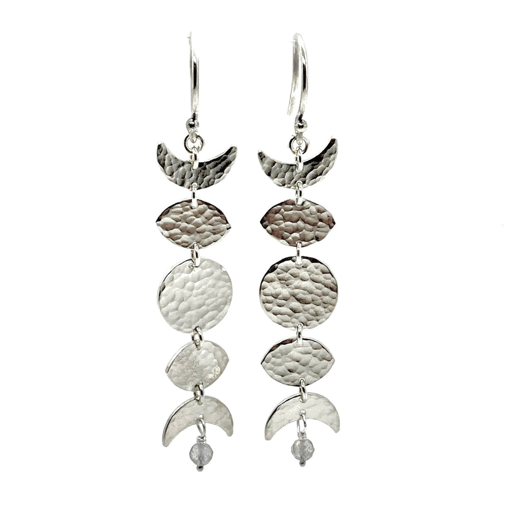 Alison Morse Moon Phase Earrings in Sterling Silver