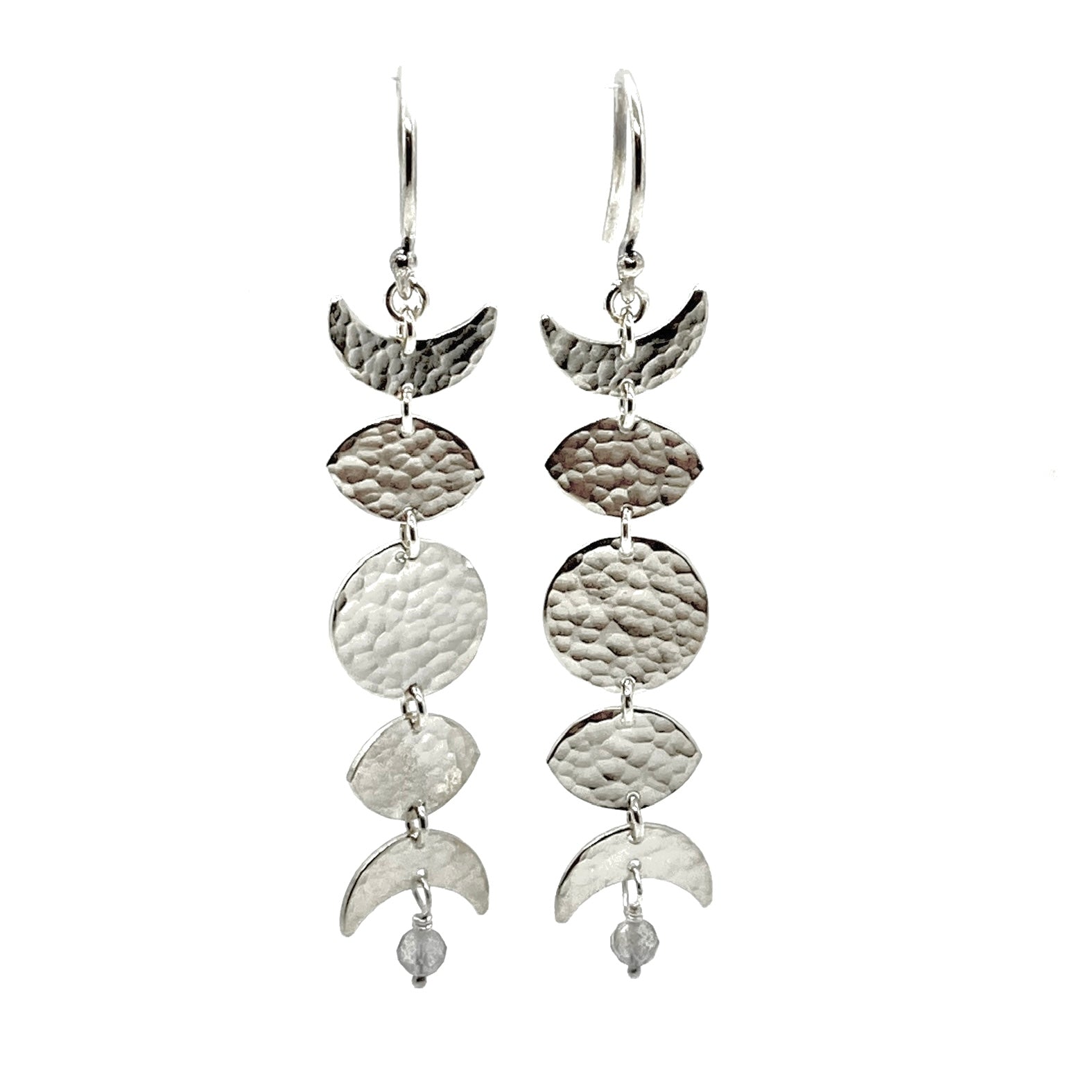 Alison Morse Moon Phase Earrings in Sterling Silver