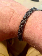 Alison Morse Chunky Byzantine Chainmaille Bracelet in Oxidized Sterling Silver