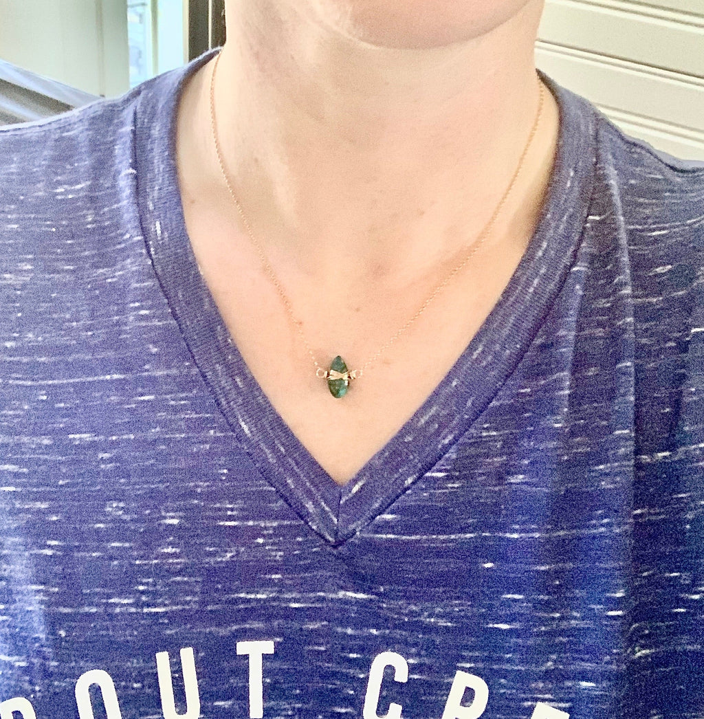Saressa Designs Copper Turquoise Necklace - Classic Blue