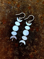 Alison Morse Moon Phase Earrings in Sterling Silver