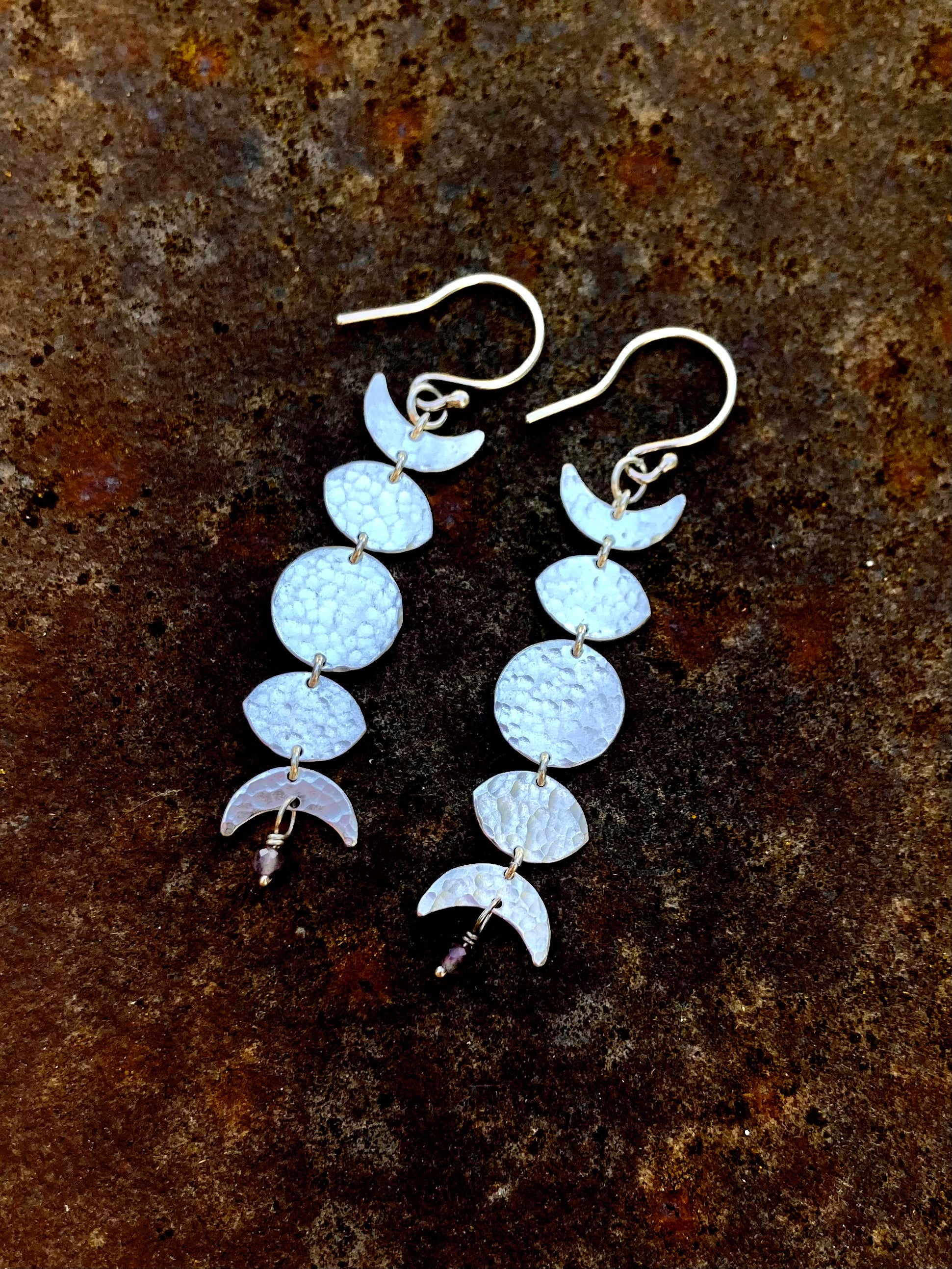 Alison Morse Moon Phase Earrings in Sterling Silver