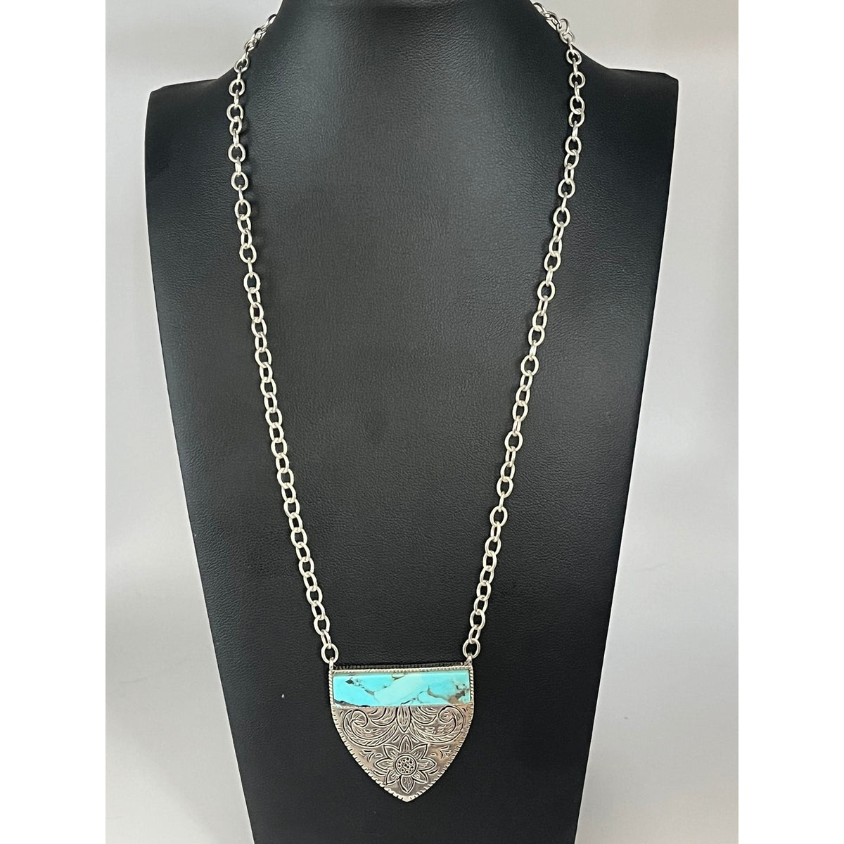 In Bloom Genuine Turquoise and Sterling Silver Necklace - Sarasotabydesign