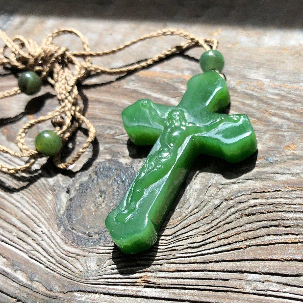 Jade Crucifix Pendant, 4814 - Sarasotabydesign