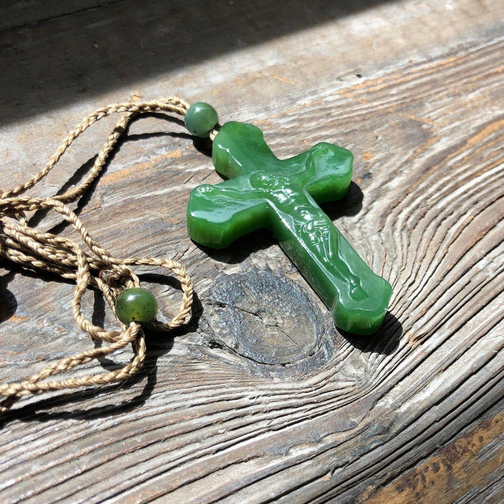 Jade Crucifix Pendant, 4814 - Sarasotabydesign