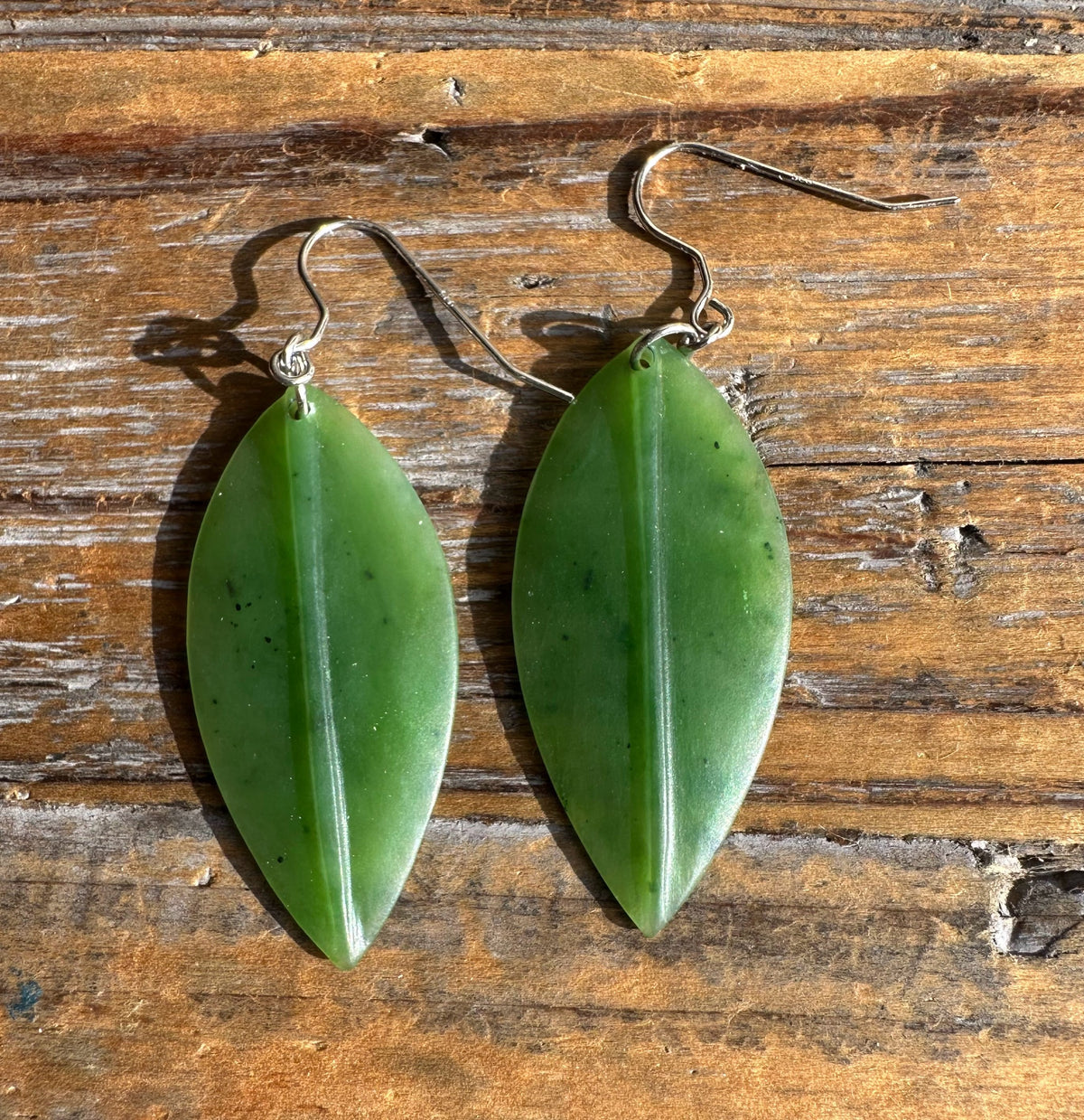 Jade Leaf Earrings, 1880 - Sarasotabydesign