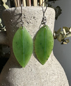 Jade Leaf Earrings, 1880 - Sarasotabydesign