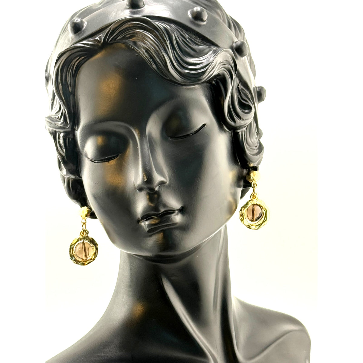 Karine Sultan 24K Gold Plated Bead Drop Dangle Earrings