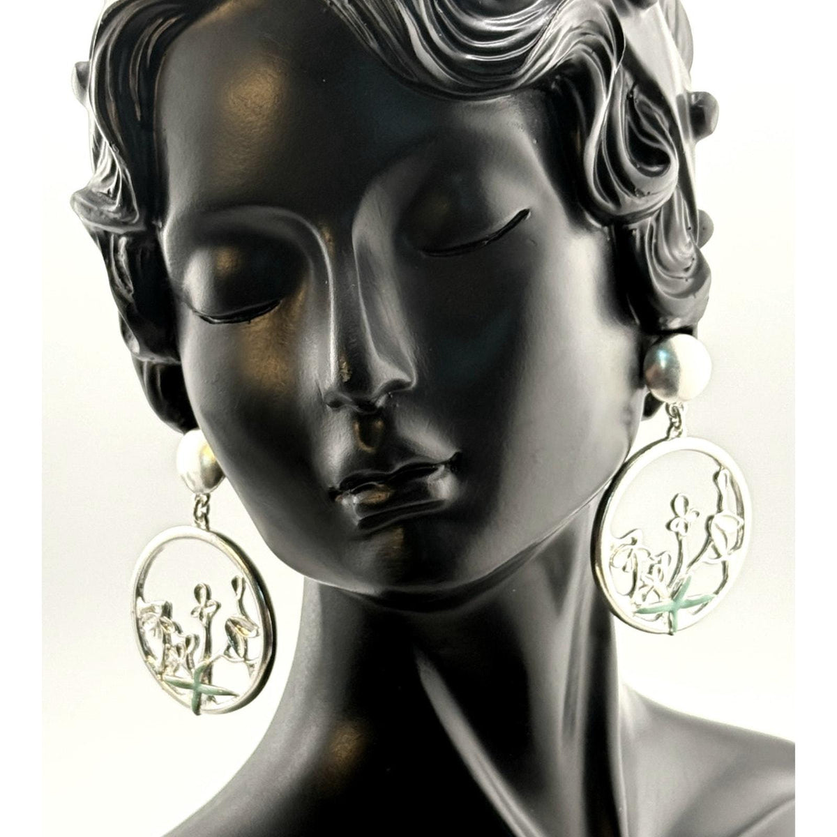 Karine Sultan Enchanted Green Dangle Statement Earrings - Sarasotabydesign
